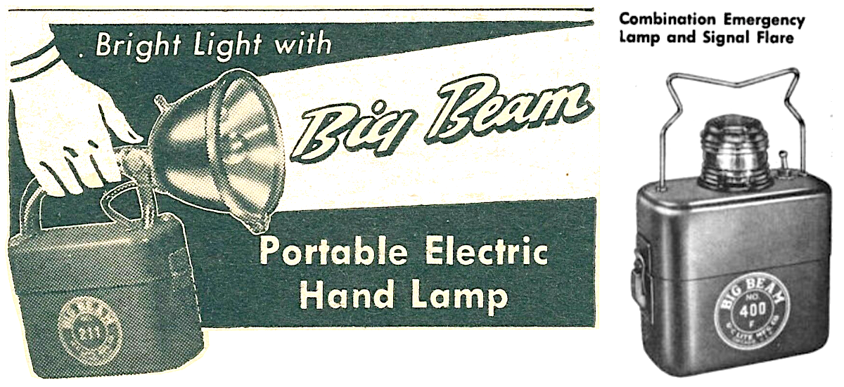 Vintage Teledyne Big Beam Hand Lantern Flashlight Model 166 RED CHROME