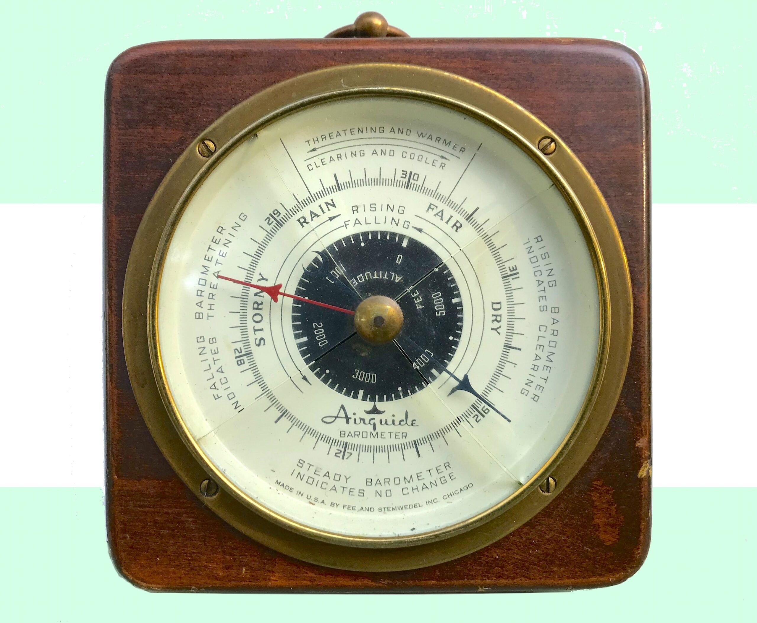 Vintage Working Barometer, Indoor Outdoor Weather Station, New in Box  Taylor, Temperature Barometer Humidity Wall Mount 
