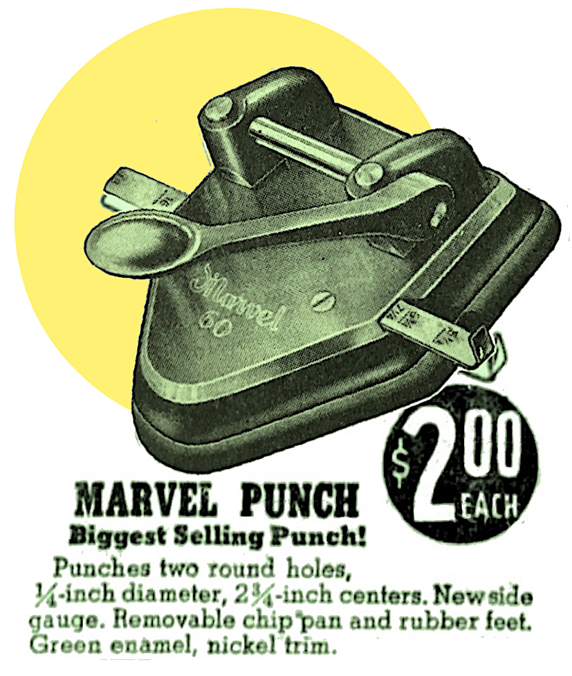 Vintage 2 Hole Puncher Olive Green | Bates Model 2