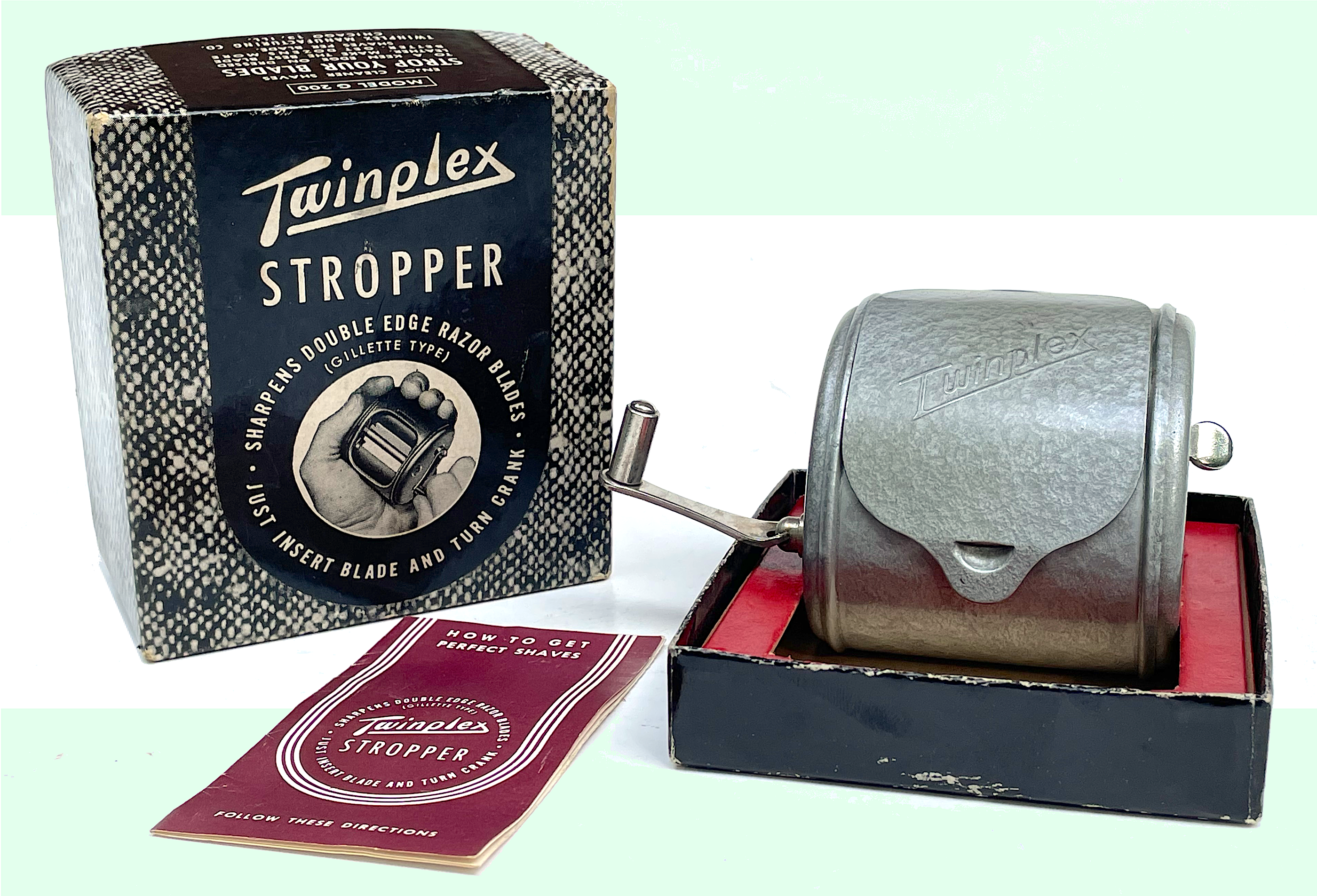 Vintage Twinplex Stropper Razor Blade Sharpener Model G200 in